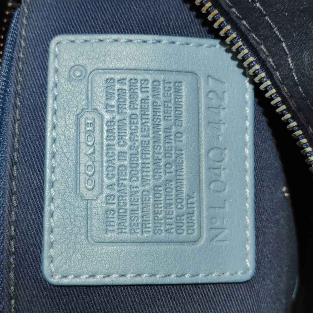 Coach Y2K Blue/Tan Denim & Leather Mini Shoulder Bag W Dust Bag - Picture 11 of 14